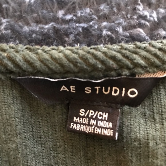 American Eagle AE Studio Hunter Green Corduroy Jumper Sheath Dress - Picture 6 of 9